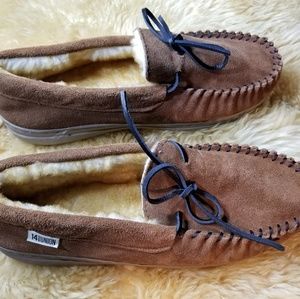 14th & Union | Suede Faux Fur Moccasin Slipper 